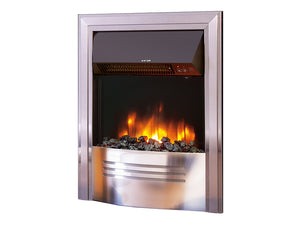 Celsi - Accent Fires - 16" Infusion Chrome Inset Electric Fire on white background