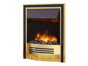 Celsi - Accent Fires - 16" Infusion Brass Inset Electric Fire on white background