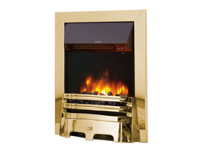 Celsi - Accent Fires - 16" Traditional Brass Inset Electric Fire on white background
