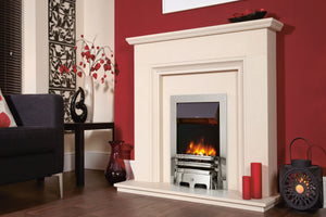 Celsi - Accent Fires - 16" Traditional Chrome Inset Electric Fire in white fireplace suite