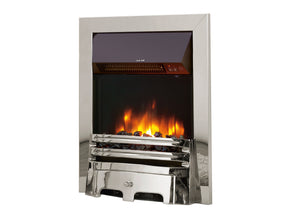 Celsi - Accent Fires - 16" Traditional Chrome Inset Electric Fire on white background