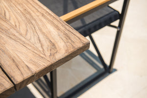 Skyline Design - Venice - Carbon 8 Seat Outdoor Dining Set with Alaska Carbon Teak Rectangle Dining Table