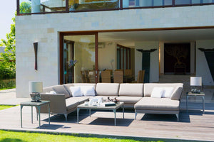 Skyline Design - Brafta - Silver Walnut 6 Seat Outdoor Corner Lounge Set with Coffee and Side Tables