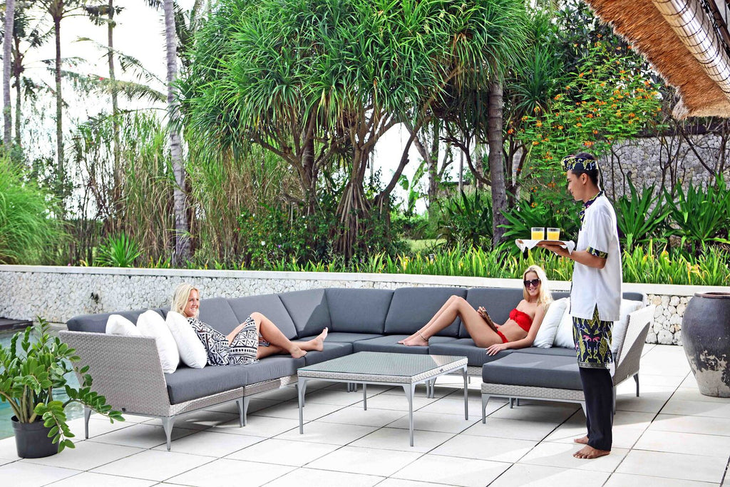 Skyline Design - Brafta - Silver Walnut 8 Seat Outdoor Lounge Set With Coffee Table