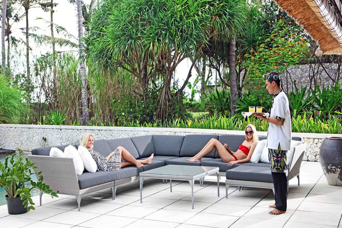 Skyline Design - Brafta - Silver Walnut 8 Seat Outdoor Lounge Set With Coffee Table