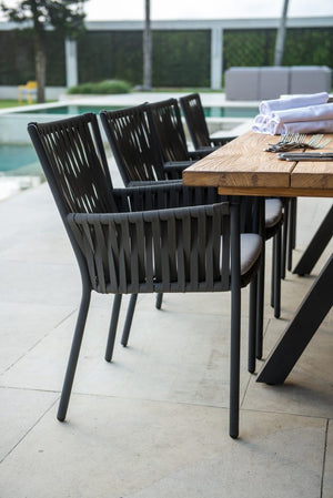 Skyline Design - Bowline - 8 Seat Outdoor Dining Set with Alaska Carbon Rectangle Dining Table