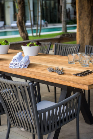 Skyline Design - Bowline - 8 Seat Outdoor Dining Set with Alaska Carbon Rectangle Dining Table