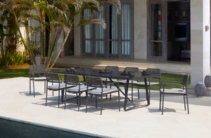 Skyline Design - Catania - Carbon 8 Seat Outdoor Dining Set with Carbon Horizon Rectangle Dining Table