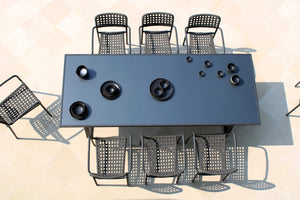 Skyline Design - Catania - Carbon 8 Seat Outdoor Dining Set with Carbon Horizon Rectangle Dining Table