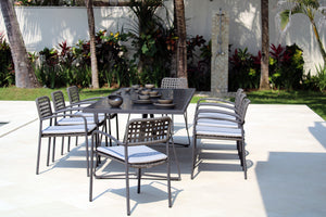 Skyline Design - Catania - Carbon 8 Seat Outdoor Dining Set with Carbon Horizon Rectangle Dining Table