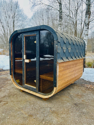 Cube Sauna Full Front Panoramic Window