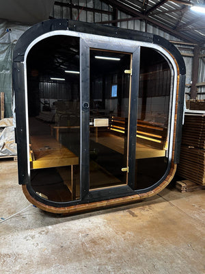 Cube Sauna Full Front Panoramic Window