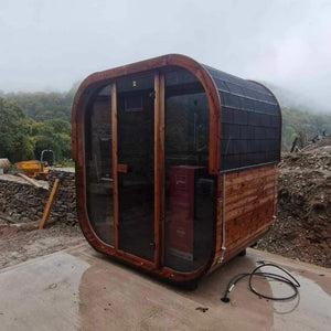Cube Sauna Full Front Panoramic Window