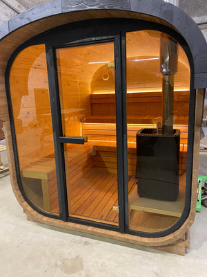 Cube Sauna Full Front Panoramic Window