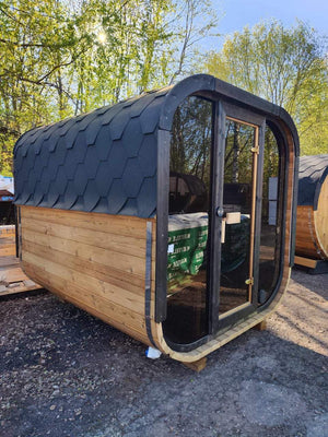 Cube Sauna Full Front Panoramic Window