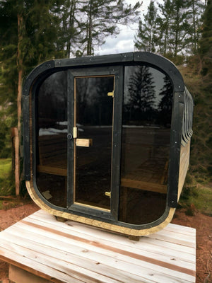 Cube Sauna Full Front Panoramic Window