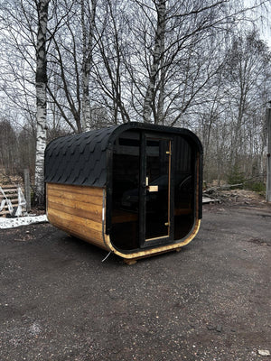 Cube Sauna Full Front Panoramic Window