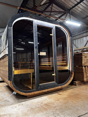Cube Sauna Full Front Panoramic Window