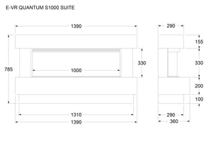 Celsi - Electriflame VR Quantum S-1000 Freestanding Suite measurements