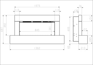 Celsi - Firebeam Suites - XL Illumia 800 Smooth White Wall Suites measurements