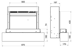 Celsi - Firebeam Suites - S-600 Illumia Smooth White Wall Suites measurements