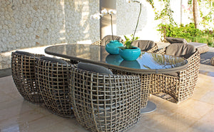 Skyline Design - Dynasty Kubu Mushroom Oval 6/8 Seat Dining Table