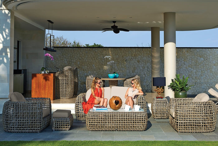 Skyline Design - Dynasty - 4 Seat Outdoor Lounge Set with Ottoman and Coffee and Side Table