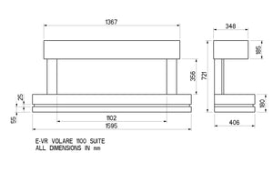 Celsi - Electriflame VR Volare 1100 Wall Suite measurements