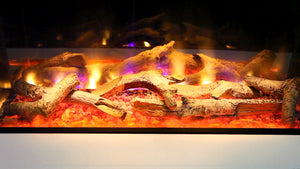 Fireplace logs close up
