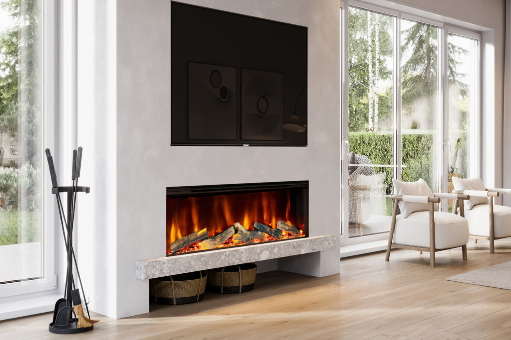 Celsi - Electriflame Fires - VR Commodus S-1000 Engine Only 3-Sided Electric Fire below TV screen