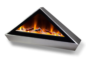 Celsi - Electriflame Fires - VR Louvre Silver Wall Mounted Electric Fire on white background