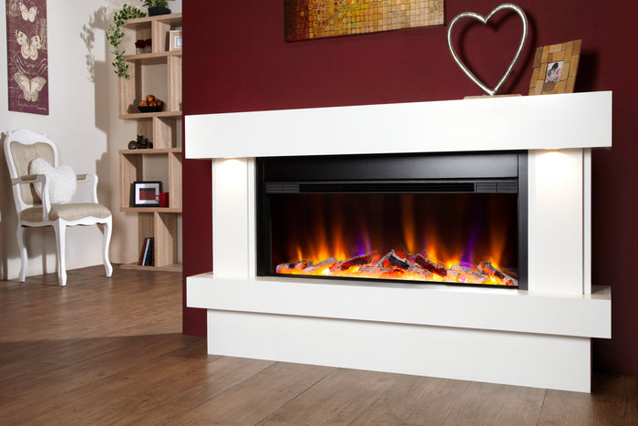 Celsi - Electriflame VR Orbital 1000 Illumia - Smooth White Freestanding Suite