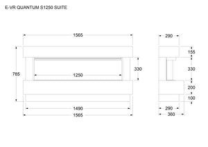 Celsi - Electriflame VR Quantum S-1250 Freestanding Suite measurements