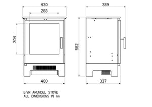 Celsi - Electristove - VR Arundel Electric Stove measurements