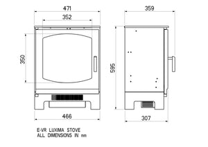 Celsi - Electristove - VR Luxima Electric Stove measurements