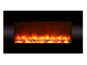 Celsi - Electriflame Fires -  XD 1100 Black Glass Wall Mounted Electric Fire on white background