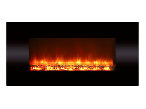 Celsi - Electriflame Fires -  XD 1300 Black Glass Wall Mounted Electric Fire on white background