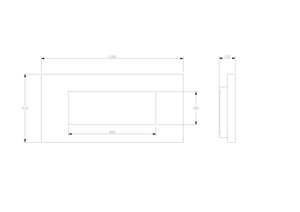 Celsi - Electriflame Fires -  XD 1300 Travertine Wall Mounted Electric Fire measurements