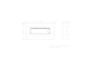 Celsi - Electriflame VR Orbital 1000 Illumia - Smooth White Freestanding Suite measurements
