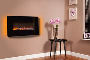 Celsi - Flamonik Fires - Enchant Wall Mounted Electric Fire with yellow LED light