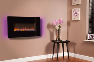 Celsi - Flamonik Fires - Enchant Wall Mounted Electric Fire with purple LED light