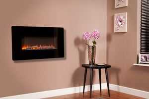 Celsi - Flamonik Fires - Enchant Wall Mounted Black Electric Fire with flames