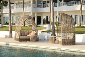 Skyline Design - Surabaya - 6 Seat Kubu Mushroom Daybed Set with Side Tables