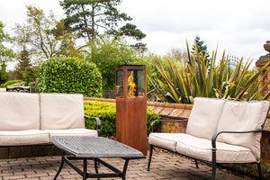 Primato - Qube - Pellet Patio Heater - Corten Steel