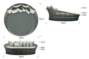 Skyline Design - Kona - Carbon Round Daybed