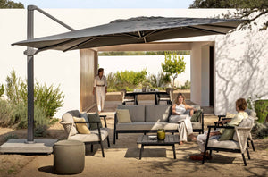 Skyline Design - Nero - 7 Seat Outdoor Lounge Set with Coffee Table and Bay Pouf Stool