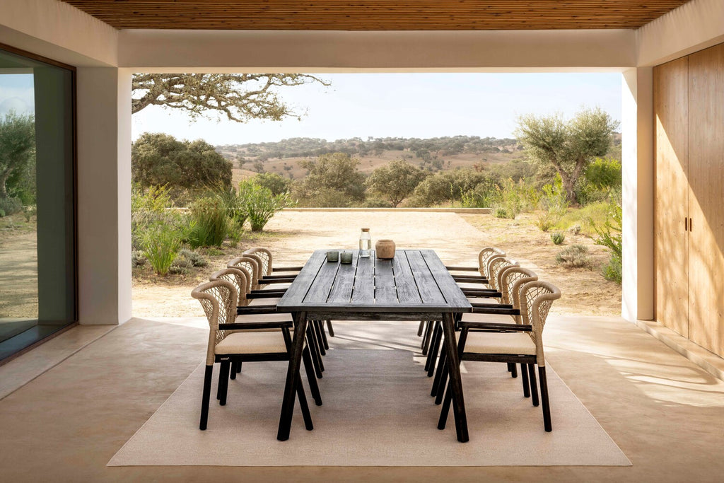 Skyline Design - Nero - 8 Seat Outdoor Dining Set with Black Teak Dining Table