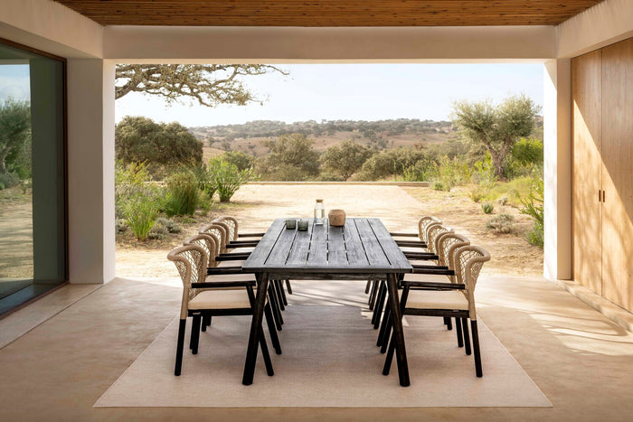 Skyline Design - Nero - 8 Seat Outdoor Dining Set with Black Teak Dining Table