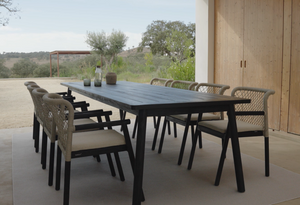 Skyline Design - Nero - 8 Seat Outdoor Dining Set with Black Teak Dining Table