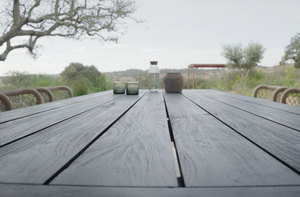 Skyline Design - Nero - 8 Seat Outdoor Dining Set with Black Teak Dining Table